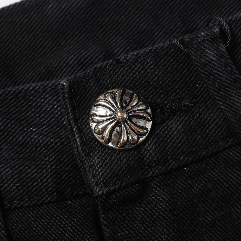CHROME HEARTS JEANS BLACK GREEN LEOPARD - netstar®
