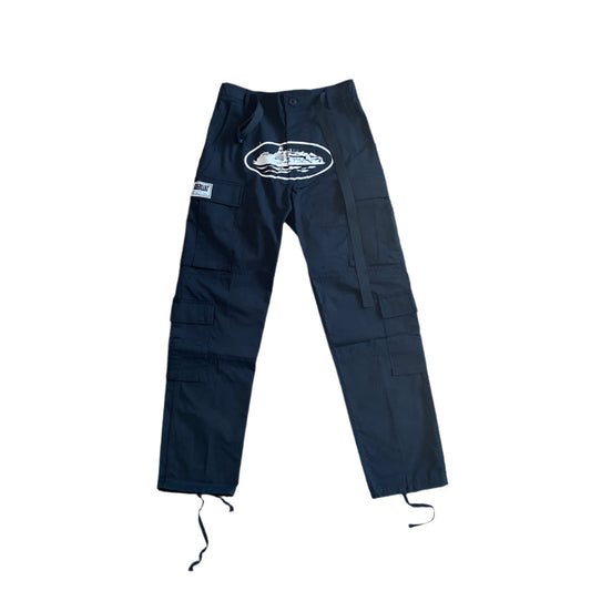 CORTEIZ ALCATRAZ CARGO PANTS BLACK/WHITE - netstar®