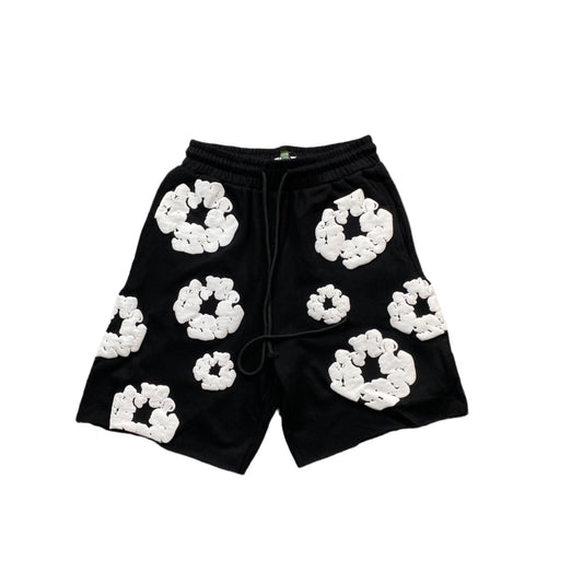 DENIM TEARS COTTON WREATH SHORTS MONOCHROME BLACK - netstar®