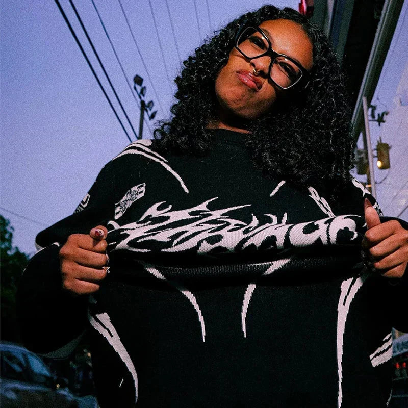 Moto Gothic Knitted Sweatshirt - netstar®