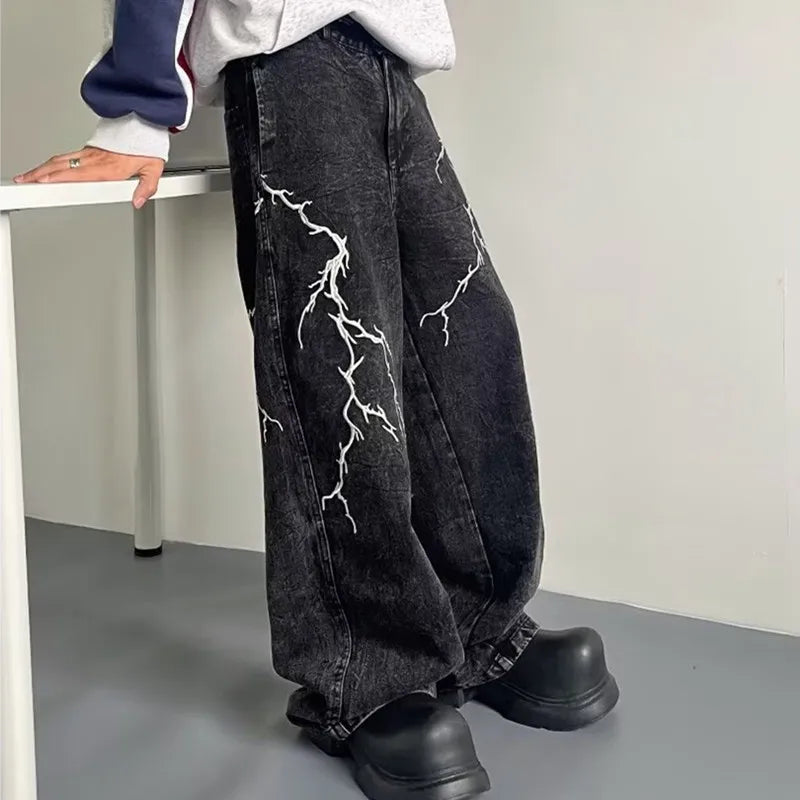 Thunder and Lightning Black Baggy Jeans - netstar®