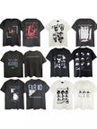 Casual short-sleeved T-shirt, printed cotton