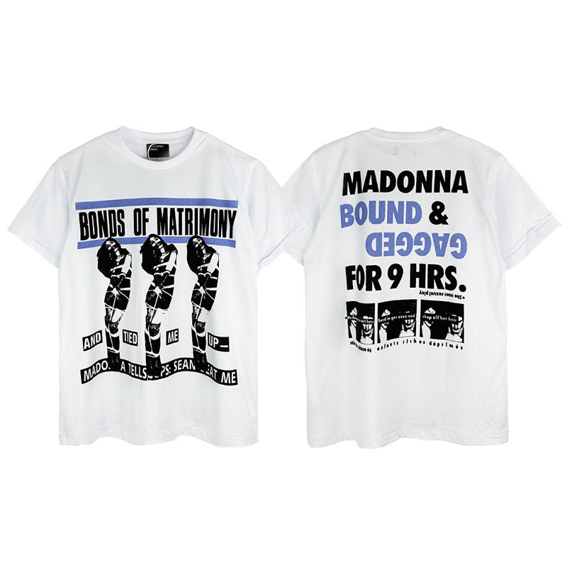Casual short-sleeved T-shirt, printed cotton