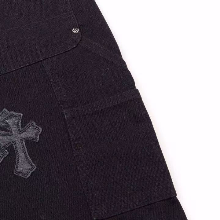 CHROME HEARTS BLACK DOUBLE KNEE CARPENTER JEANS - netstar®