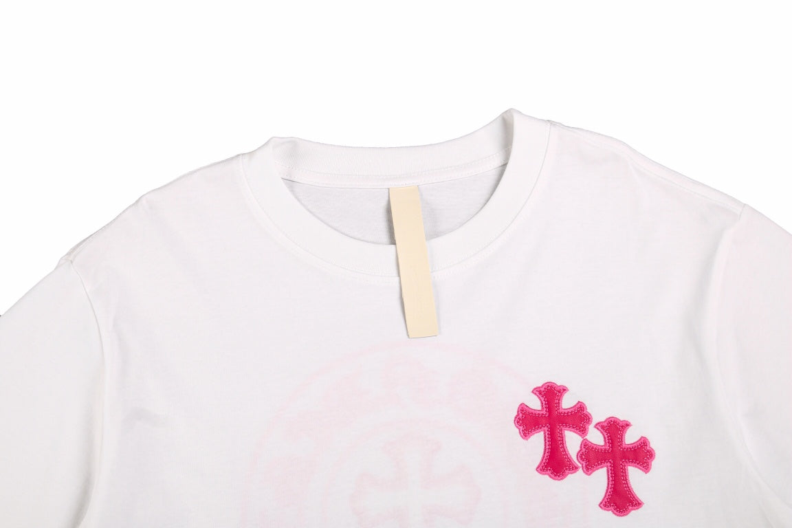 CHROME HEARTS HORSE SHOE LOGO T-SHIRT WHITE PINK - netstar®