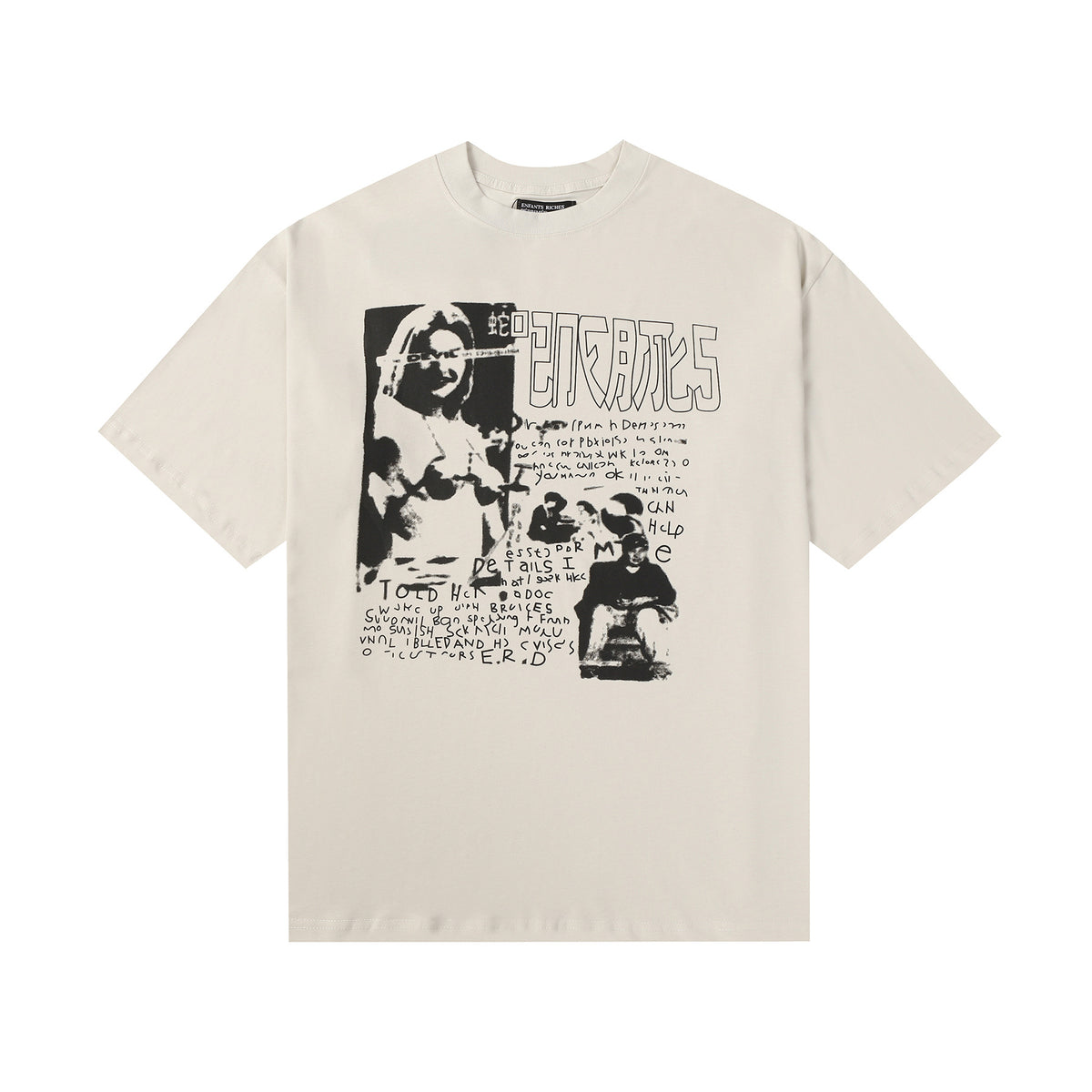 Casual short-sleeved T-shirt, printed cotton