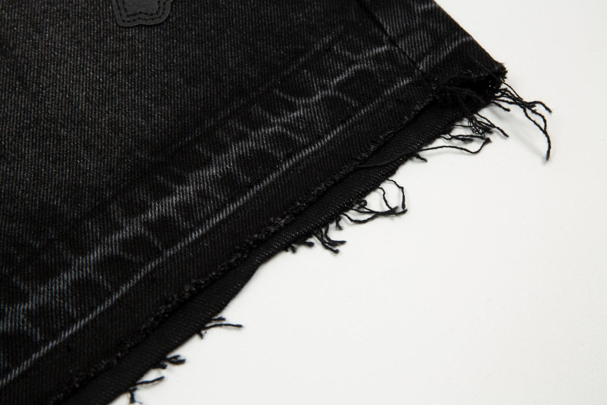 CHROME HEARTS BLACK CROSS PATCH JORTS BLACK - netstar®