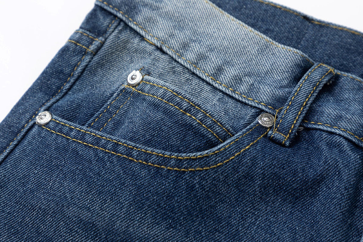 CHROME HEARTS GREEN CROSS PATCH JEANS DENIM - netstar®