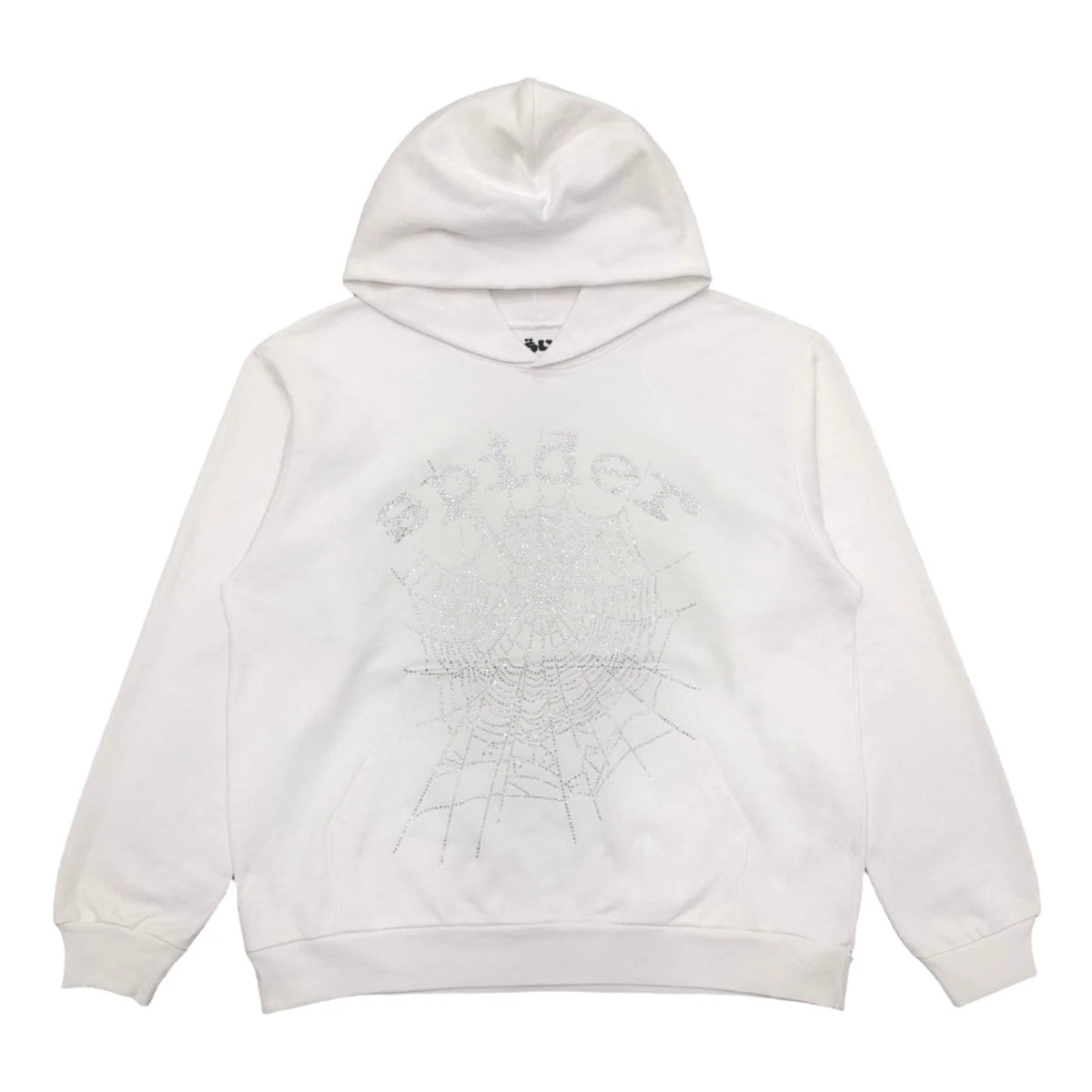 SP5DER OG RHINESTONE LOGO HOODIE WHITE - netstar®
