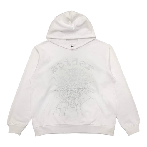 SP5DER OG RHINESTONE LOGO HOODIE WHITE - netstar®