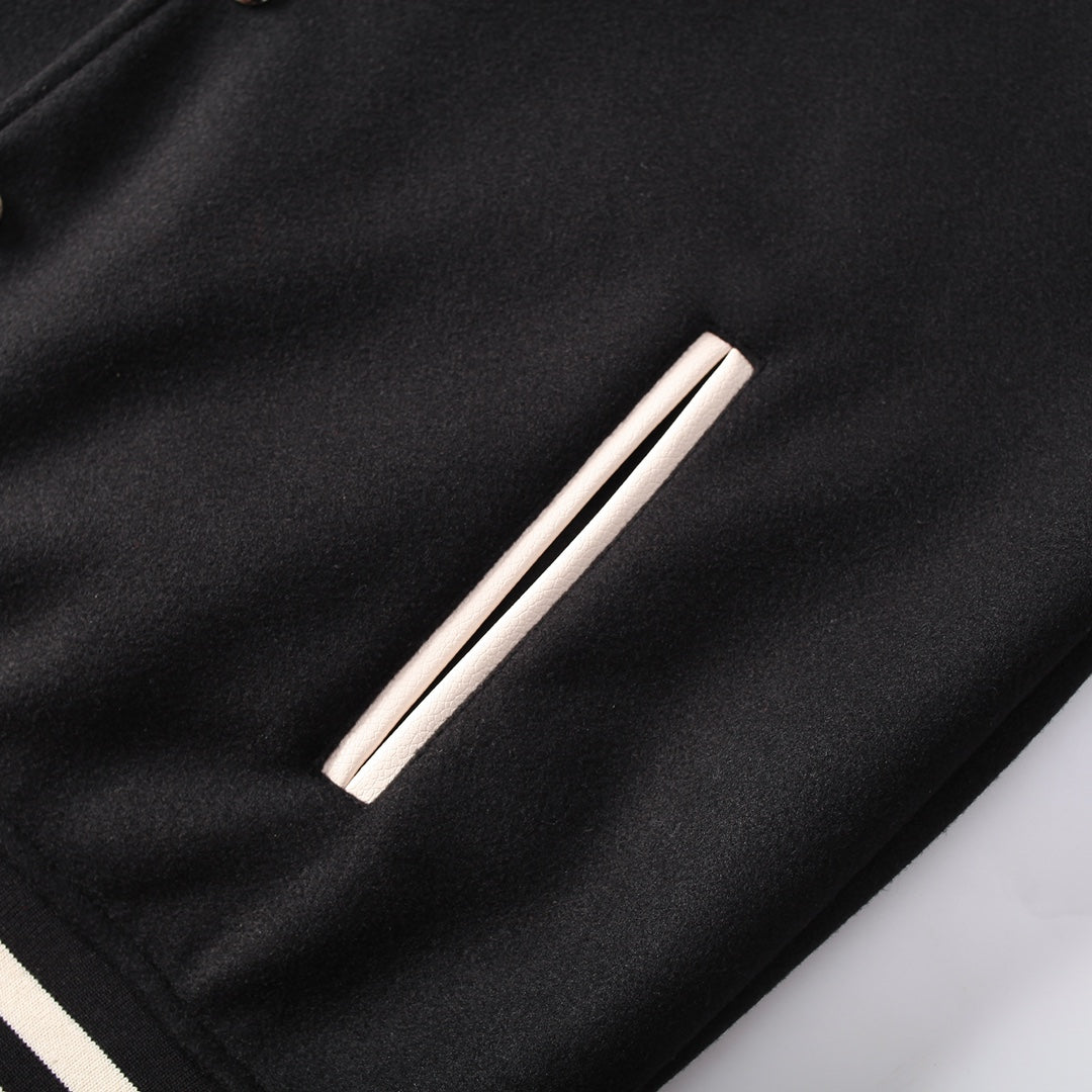 CHROME HEARTS HORSE SHOE LOGO VARSITY JACKET BLACK - netstar®