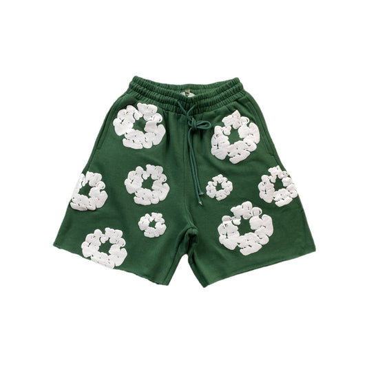 DENIM TEARS COTTON WREATH SHORTS GREEN - netstar