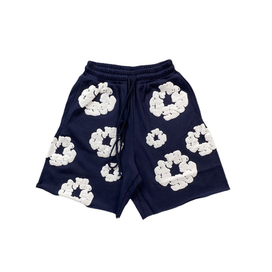 DENIM TEARS COTTON WREATH SHORTS NAVY - netstar