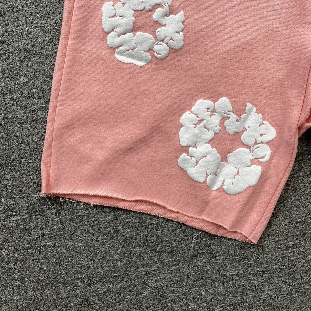 DENIM TEARS COTTON WREATH SHORTS PEACH - netstar