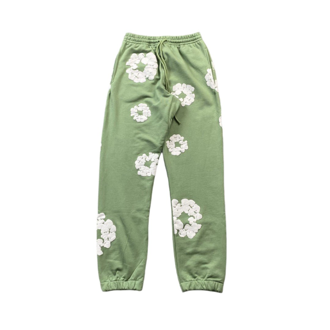 DENIM TEARS COTTON WREATH SWEATPANTS LIGHT GREEN - netstar