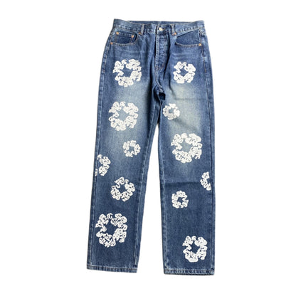DENIM TEARS x LEVI'S COTTON WREATH JEANS BLUE - netstar