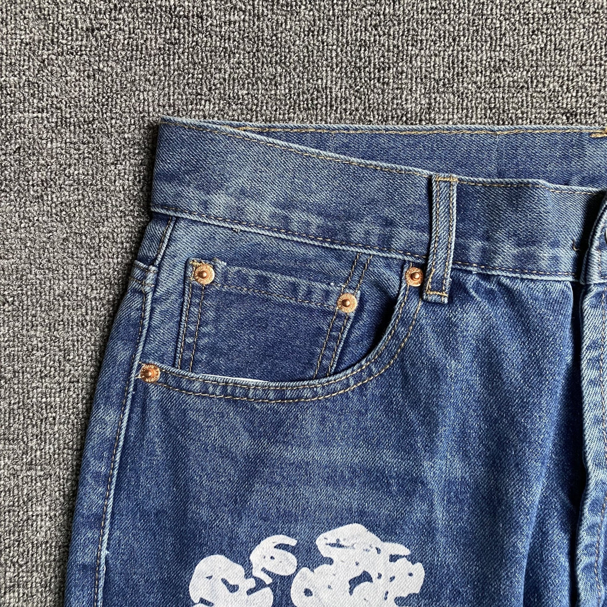 DENIM TEARS x LEVI'S COTTON WREATH JEANS BLUE - netstar