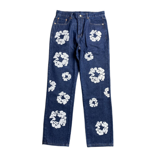 DENIM TEARS x LEVI'S COTTON WREATH JEANS DARK BLUE - netstar