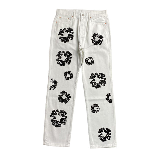 DENIM TEARS x LEVI'S COTTON WREATH JEANS WHITE - netstar