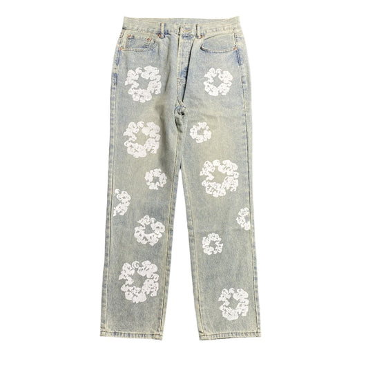 DENIM TEARS x LEVI'S DIRTY WASH WREATH JEANS LIGHT WASH - netstar