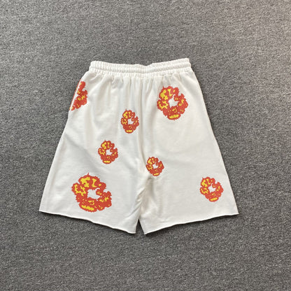 DENIM TEARS x OFFSET COTTON WREATH SHORTS WHITE - netstar
