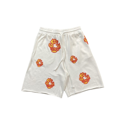 DENIM TEARS x OFFSET COTTON WREATH SHORTS WHITE - netstar