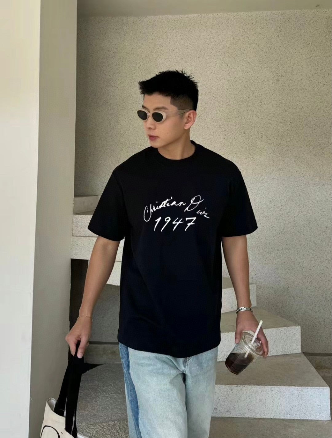 Dior 1947 Signature Black T-Shirt - netstar