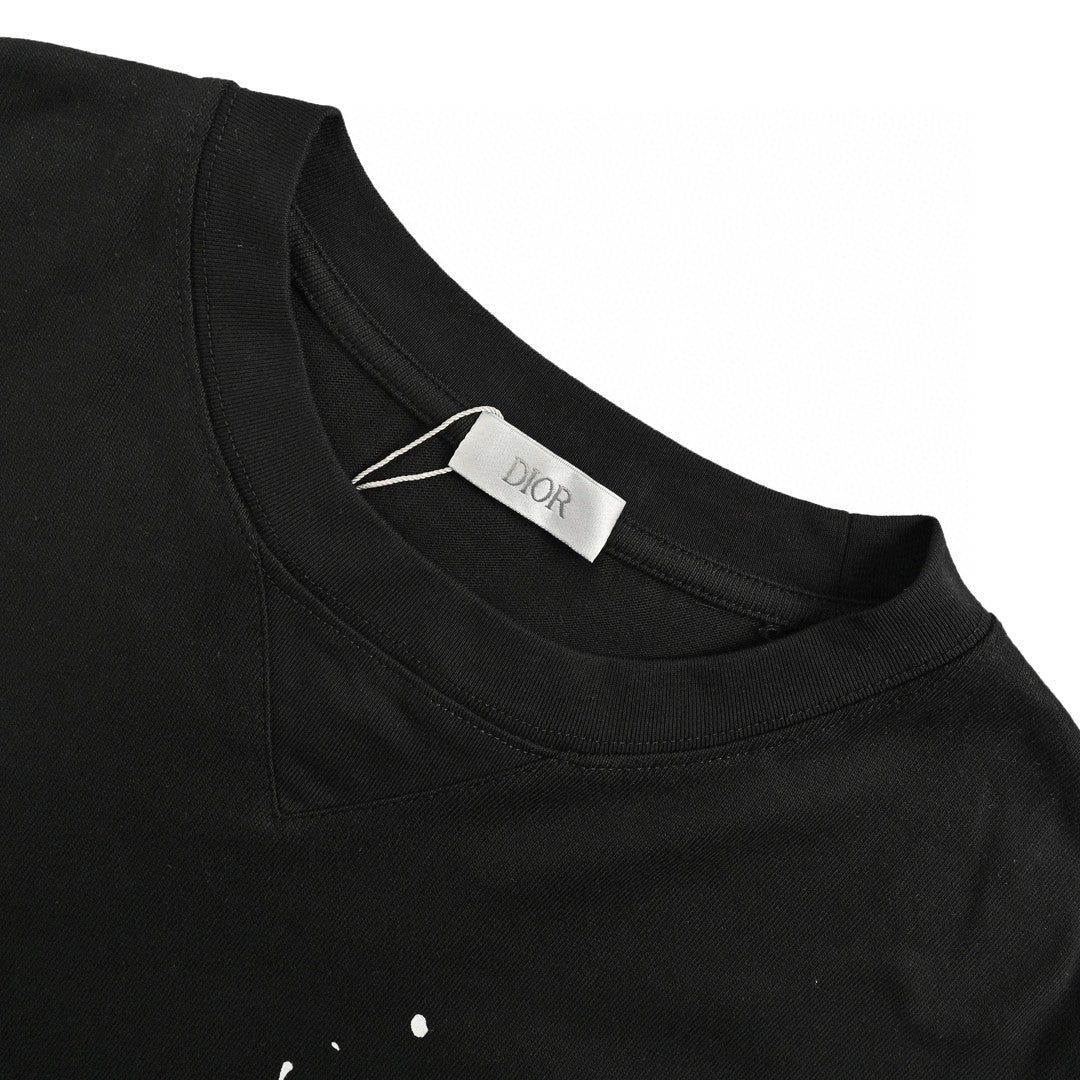 Dior Artistic Splatter T-Shirt (Black) - netstar