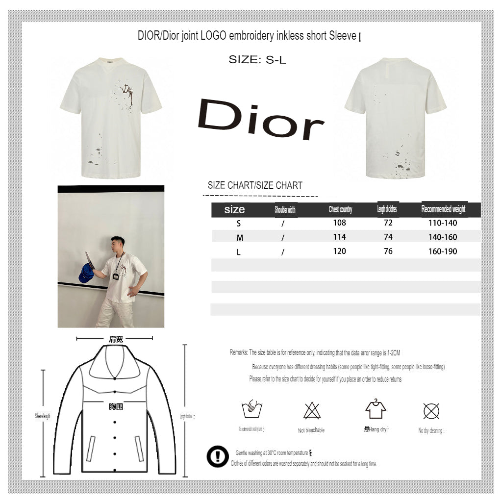 Dior Artistic Splatter T-Shirt (White) - netstar