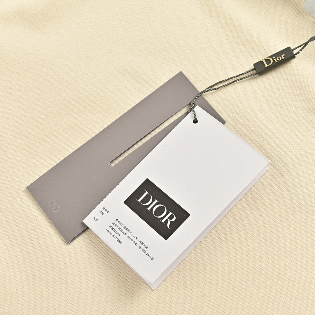 Dior Cream T-Shirt with Black Trim - netstar