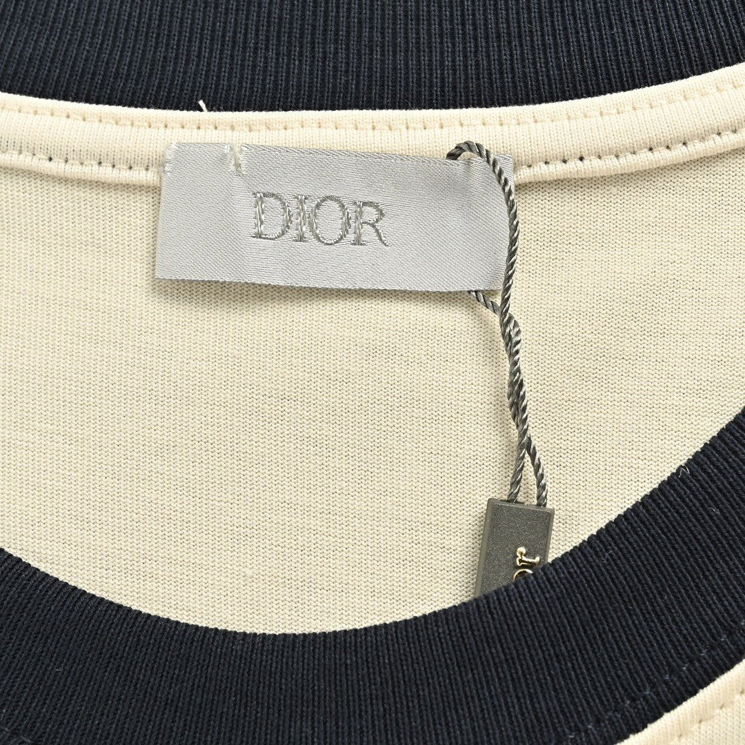 Dior Cream T-Shirt with Black Trim - netstar