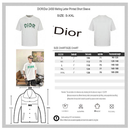 Dior Dripping Logo T-Shirt (White) - netstar