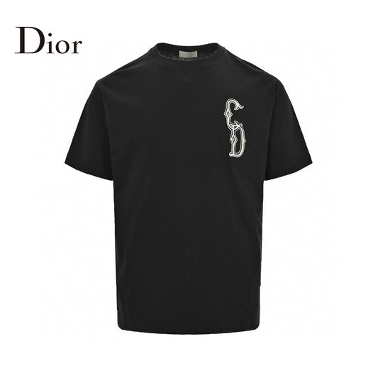 Dior Embroidered CD Logo T-Shirt (Black) - netstar