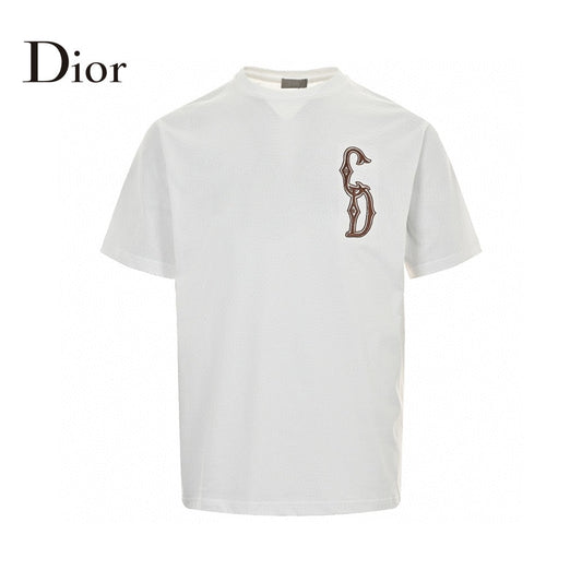 Dior Embroidered CD Logo T-Shirt (White) - netstar