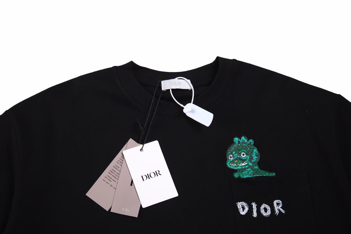 Dior Embroidered Lizard T-Shirt - Black - netstar