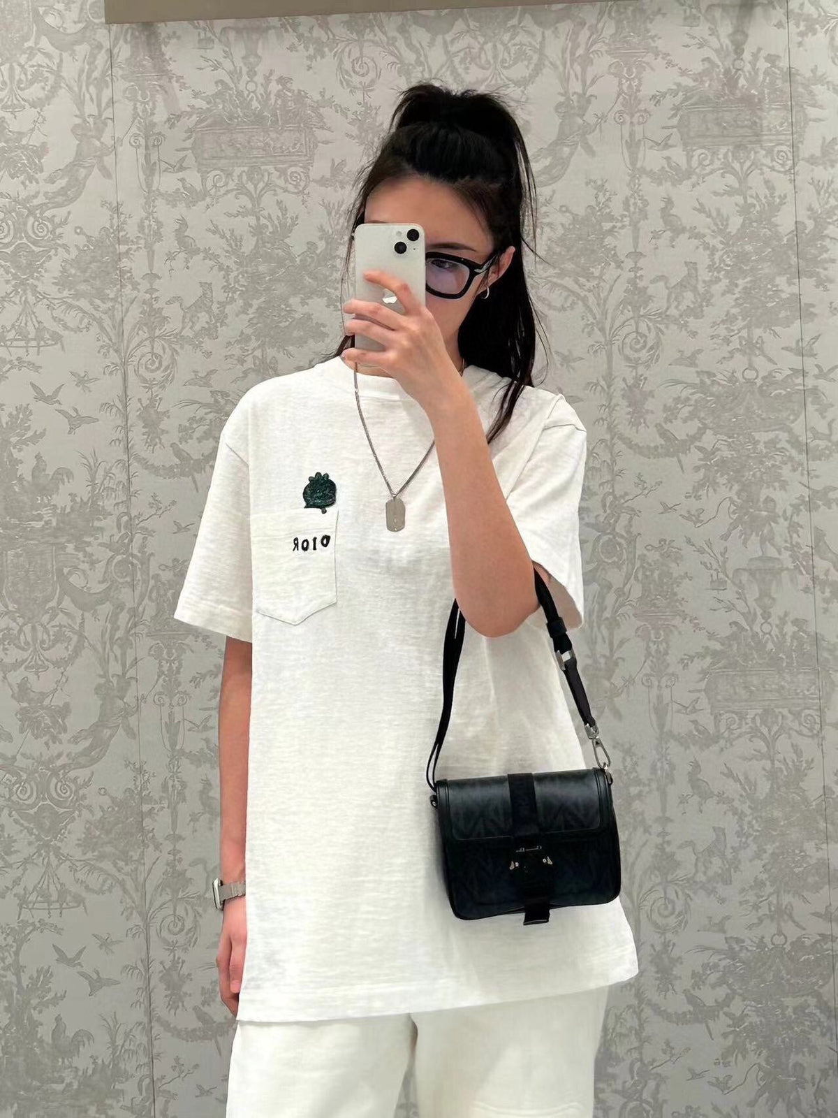 Dior Embroidered Lizard T-Shirt - White | Premium Cotton Designer Tee - netstar