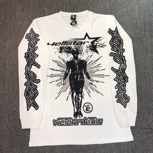 Long Sleeve Printed Cotton T-Shirt