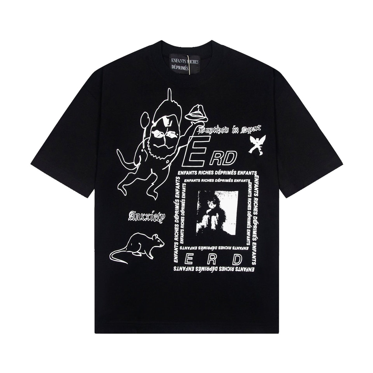 Casual short-sleeved T-shirt, printed cotton