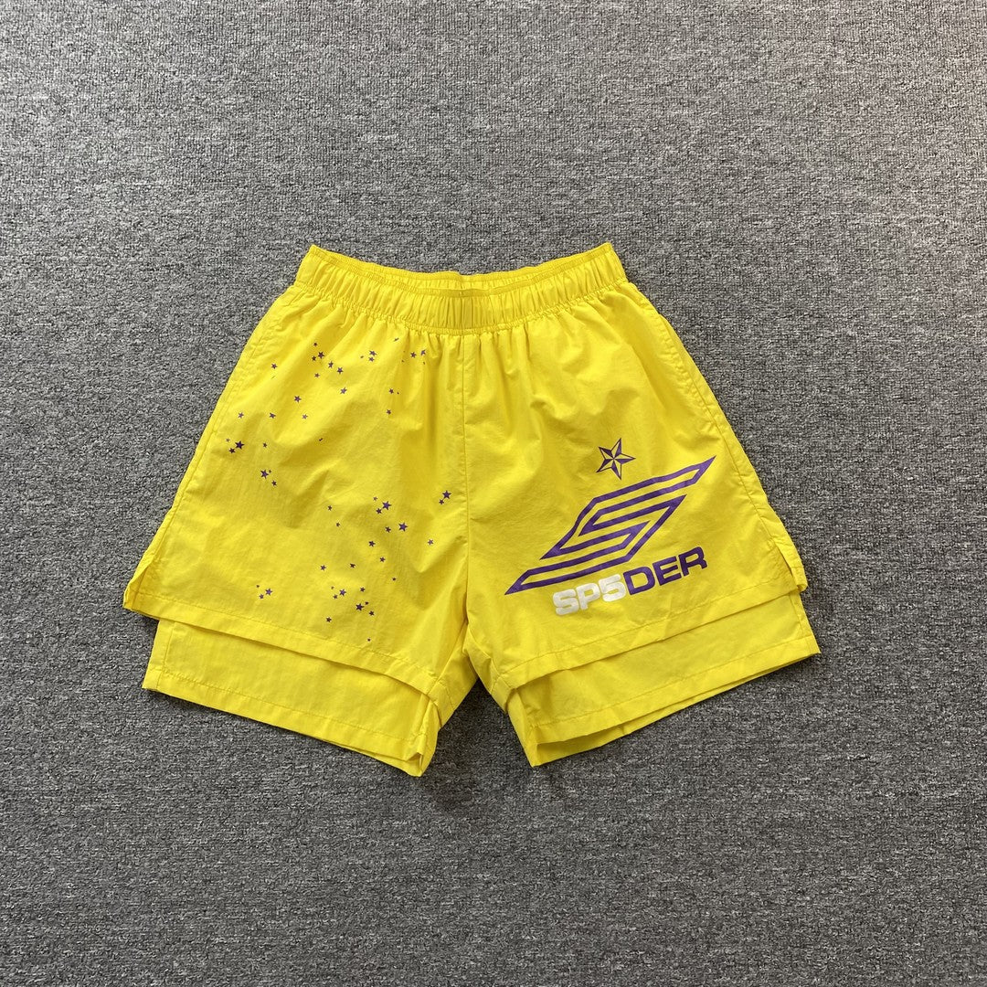 SP5DER DOUBLE LAYER SHORTS YELLOW - netstar®