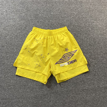 SP5DER DOUBLE LAYER SHORTS YELLOW - netstar®